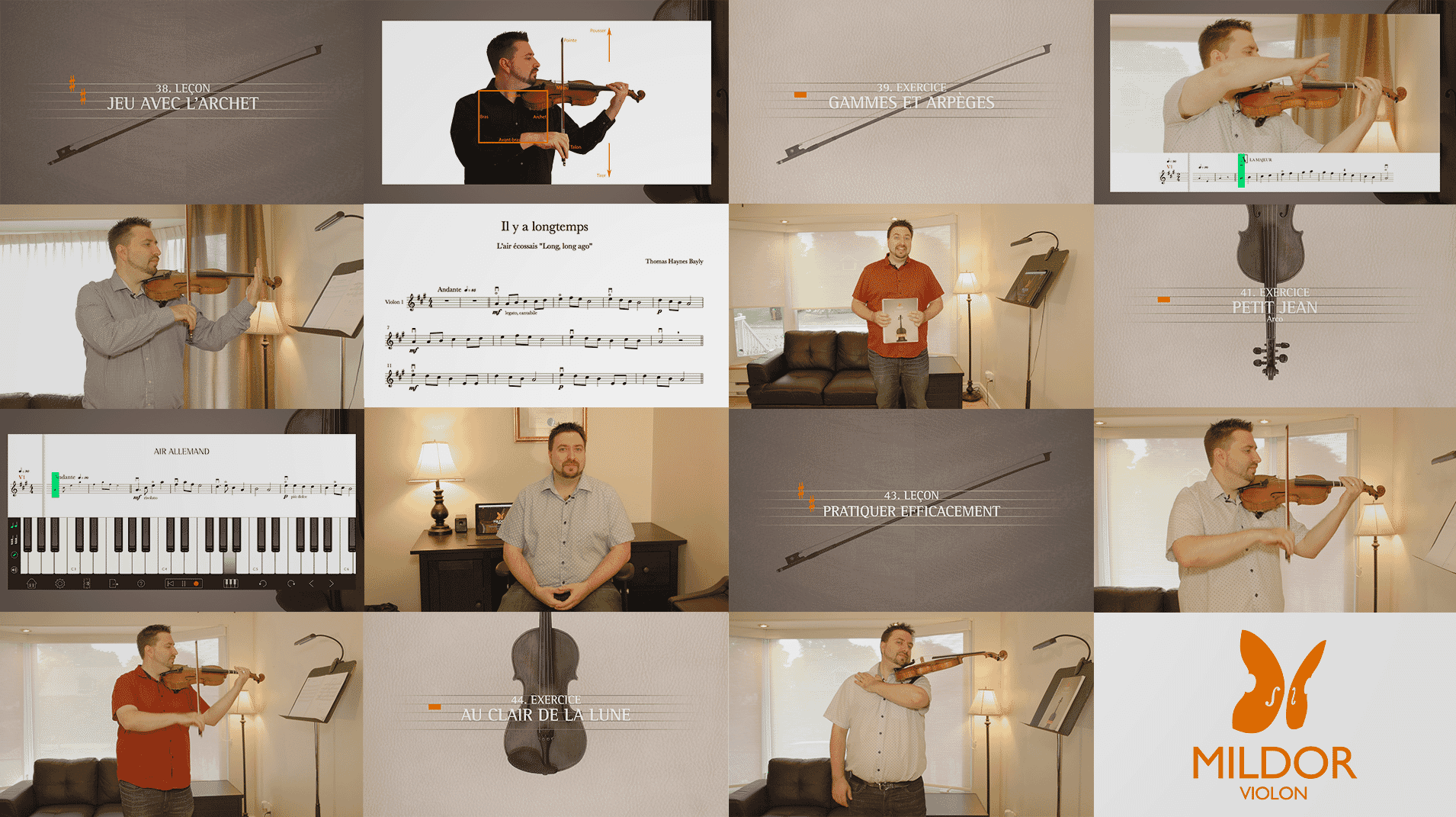Cours de violon en ligne - Mildor Violon