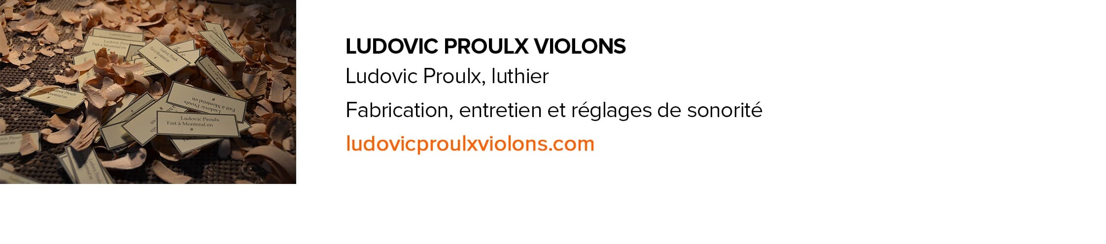 Ludovic Proulx luthier Quebec violon